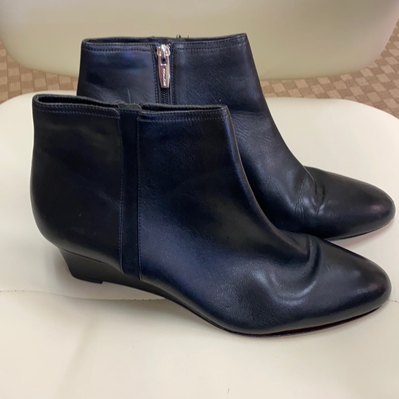 Coach Black Leather Zip Booties, Sz 11 - Picture 1 of 4